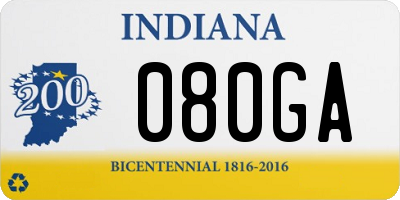 IN license plate 080GA