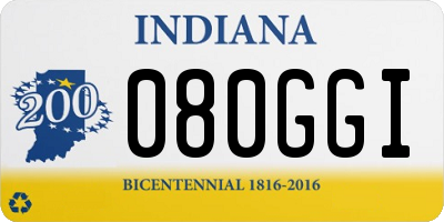 IN license plate 080GGI