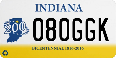IN license plate 080GGK