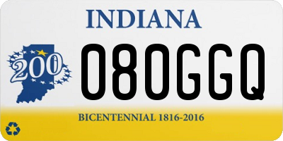 IN license plate 080GGQ