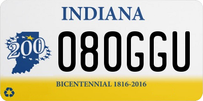 IN license plate 080GGU