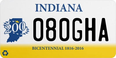 IN license plate 080GHA