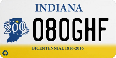 IN license plate 080GHF