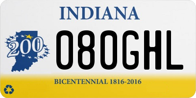IN license plate 080GHL