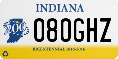 IN license plate 080GHZ