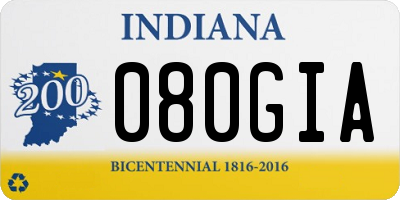 IN license plate 080GIA