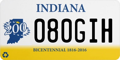 IN license plate 080GIH