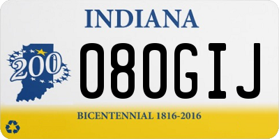 IN license plate 080GIJ