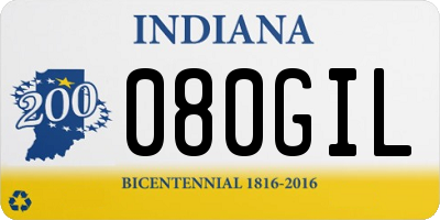 IN license plate 080GIL