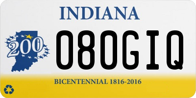 IN license plate 080GIQ