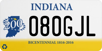 IN license plate 080GJL
