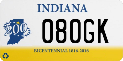 IN license plate 080GK