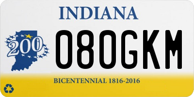 IN license plate 080GKM