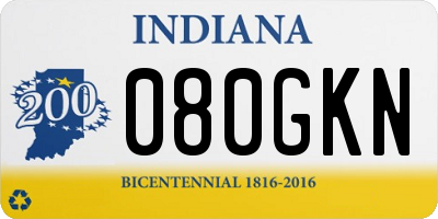 IN license plate 080GKN