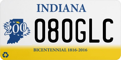 IN license plate 080GLC