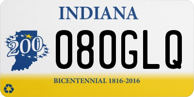 IN license plate 080GLQ