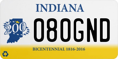 IN license plate 080GND