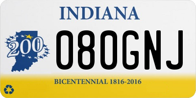 IN license plate 080GNJ