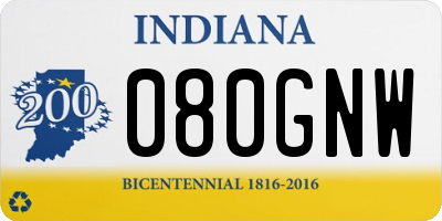 IN license plate 080GNW