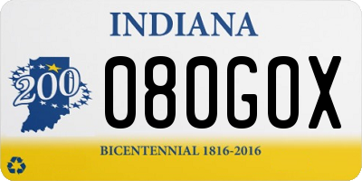 IN license plate 080GOX