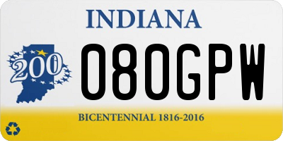 IN license plate 080GPW