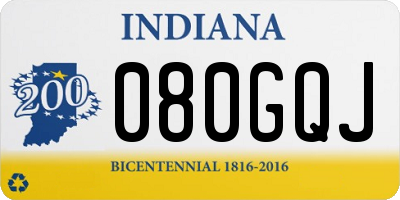 IN license plate 080GQJ