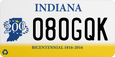 IN license plate 080GQK