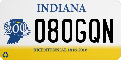IN license plate 080GQN