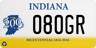 IN license plate 080GR