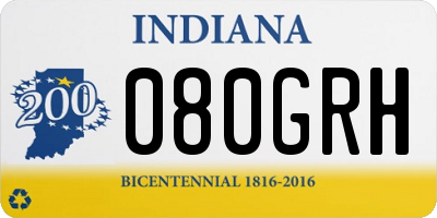 IN license plate 080GRH