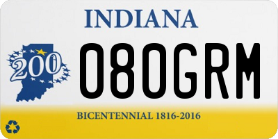 IN license plate 080GRM