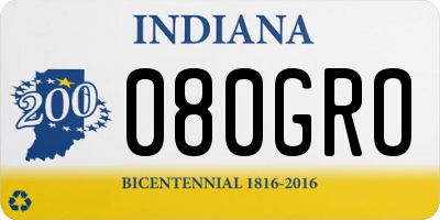 IN license plate 080GRO