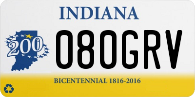 IN license plate 080GRV