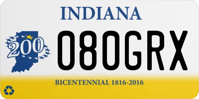 IN license plate 080GRX