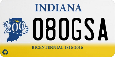 IN license plate 080GSA
