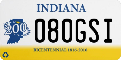 IN license plate 080GSI