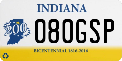 IN license plate 080GSP