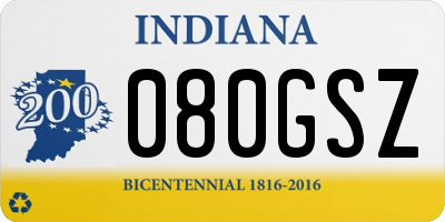 IN license plate 080GSZ