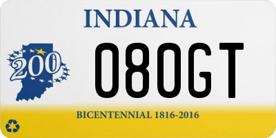 IN license plate 080GT