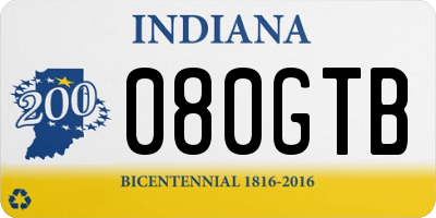 IN license plate 080GTB