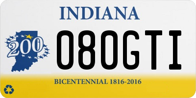 IN license plate 080GTI