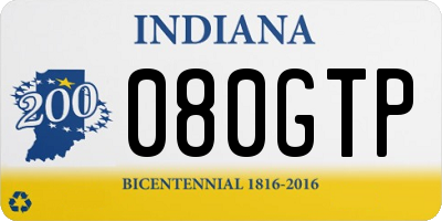IN license plate 080GTP