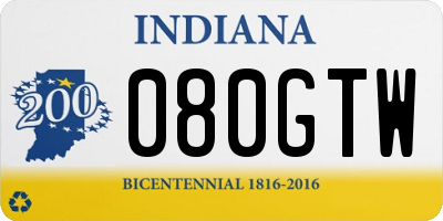 IN license plate 080GTW