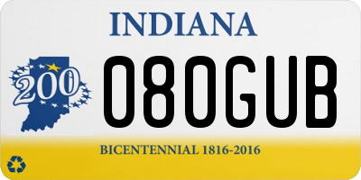 IN license plate 080GUB