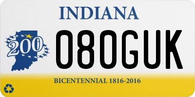 IN license plate 080GUK