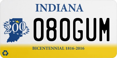 IN license plate 080GUM
