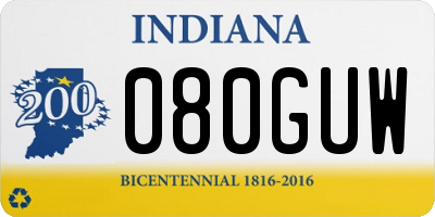 IN license plate 080GUW