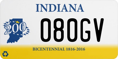 IN license plate 080GV