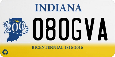 IN license plate 080GVA