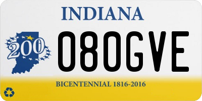 IN license plate 080GVE